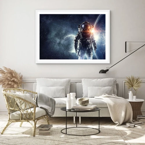 Poster in cornice bianca - Avventura nello spazio - 70x50 cm