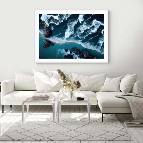 Poster in cornice bianca - Avvolte dalle onde - 50x40 cm