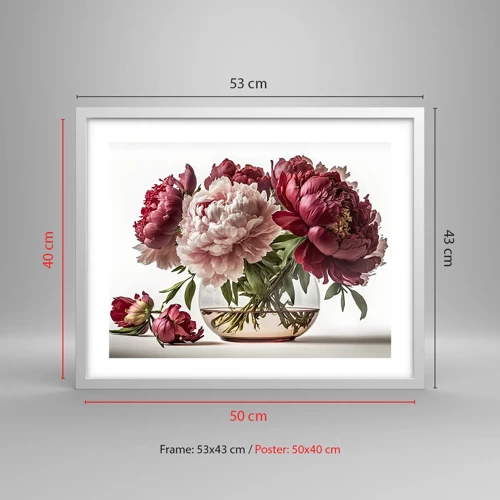Poster in cornice bianca - Bellezza in piena fioritura - 50x40 cm