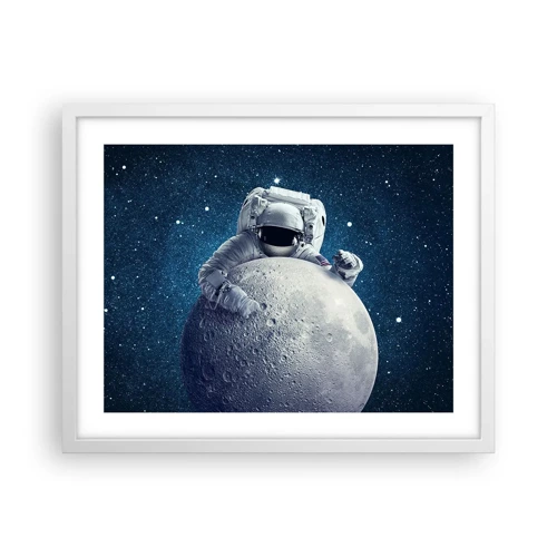 Poster in cornice bianca - Burlone spaziale - 50x40 cm