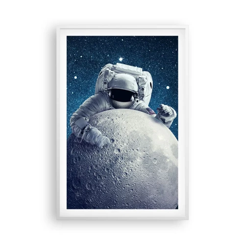 Poster in cornice bianca - Burlone spaziale - 61x91 cm