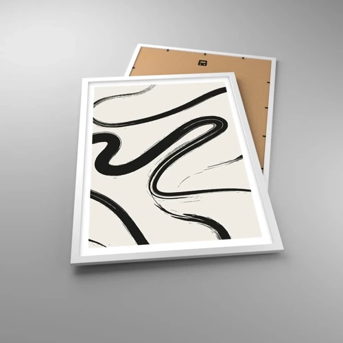 Poster in cornice bianca - Capriccio bianco e nero - 50x70 cm