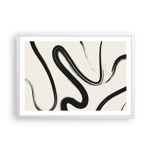 Poster in cornice bianca - Capriccio bianco e nero - 70x50 cm