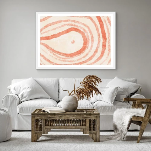 Poster in cornice bianca - Cerchi di corallo - 40x40 cm