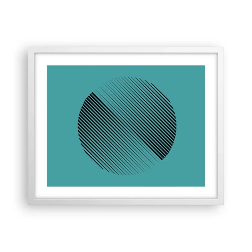 Poster in cornice bianca - Cerchio: variazione geometrica - 50x40 cm