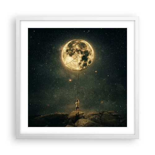 Poster in cornice bianca - Chi ha rubato la luna - 50x50 cm