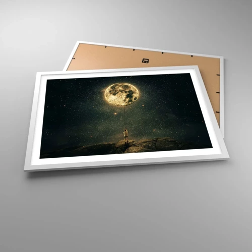 Poster in cornice bianca - Chi ha rubato la luna - 70x50 cm