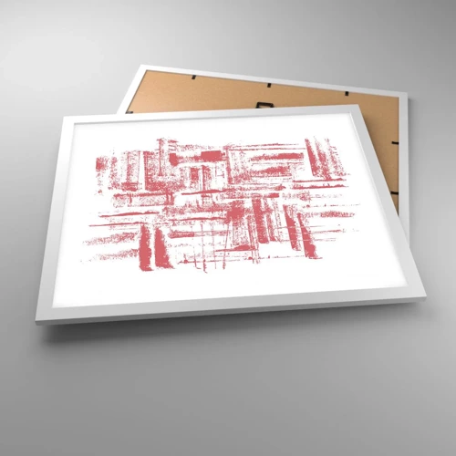 Poster in cornice bianca - Città rossa - 50x40 cm