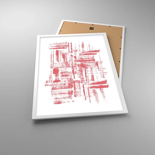 Poster in cornice bianca - Città rossa - 50x70 cm