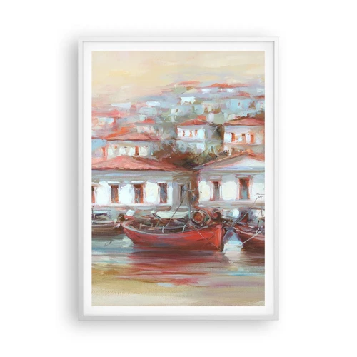 Poster in cornice bianca - Cittadina felice - 70x100 cm