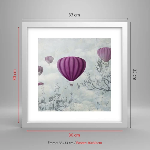 Poster in cornice bianca - Come navi nel cielo - 30x30 cm