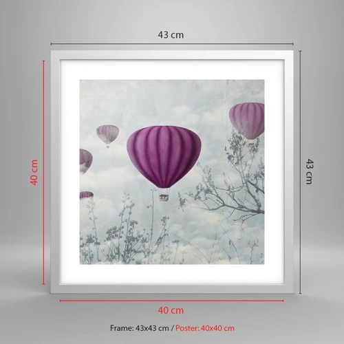 Poster in cornice bianca - Come navi nel cielo - 40x40 cm