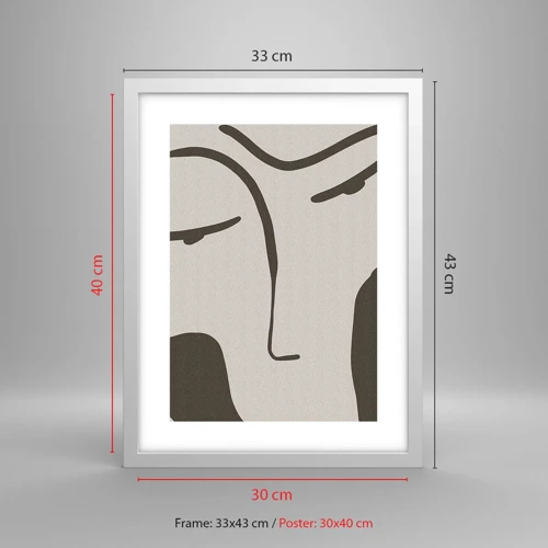 Poster in cornice bianca - Come un quadro di Modigliani - 30x40 cm