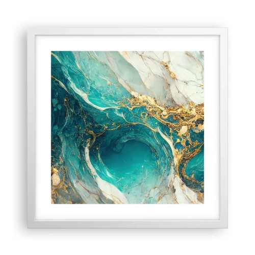 Poster in cornice bianca - Composizione con vene d'oro - 40x40 cm