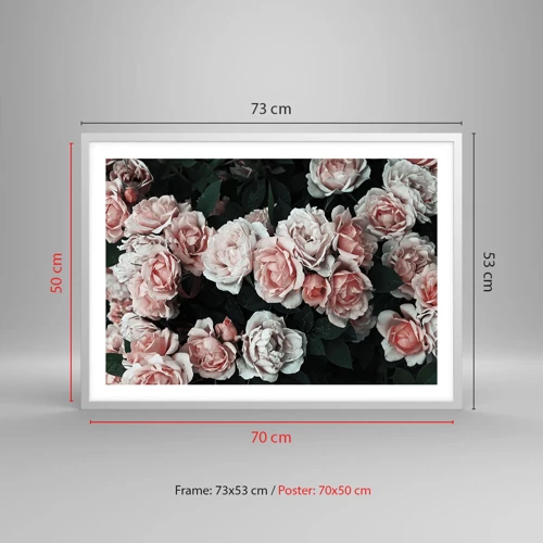 Poster in cornice bianca - Composizione di rose - 70x50 cm