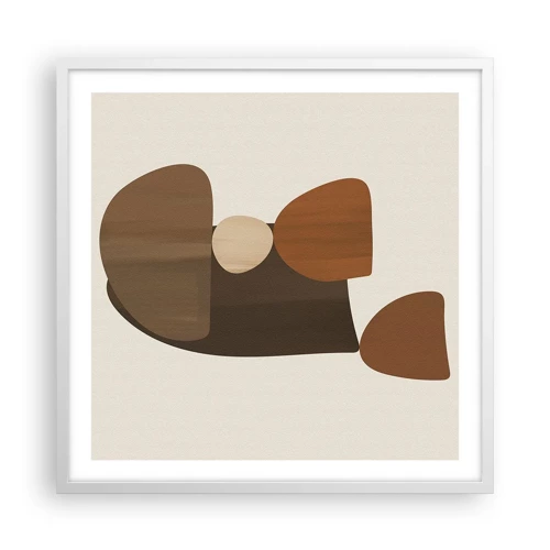 Poster in cornice bianca - Composizione in marrone - 60x60 cm