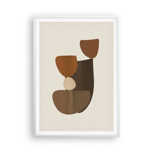 Poster in cornice bianca - Composizione in marrone - 70x100 cm