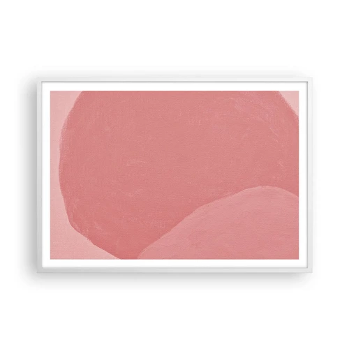 Poster in cornice bianca - Composizione organica in rosa - 100x70 cm