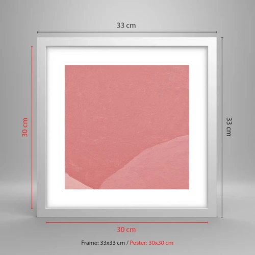 Poster in cornice bianca - Composizione organica in rosa - 30x30 cm