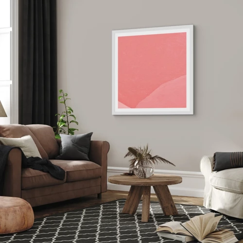 Poster in cornice bianca - Composizione organica in rosa - 30x30 cm