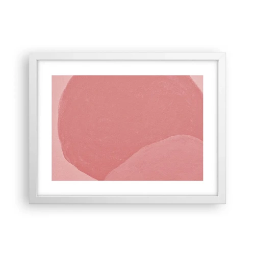 Poster in cornice bianca - Composizione organica in rosa - 40x30 cm