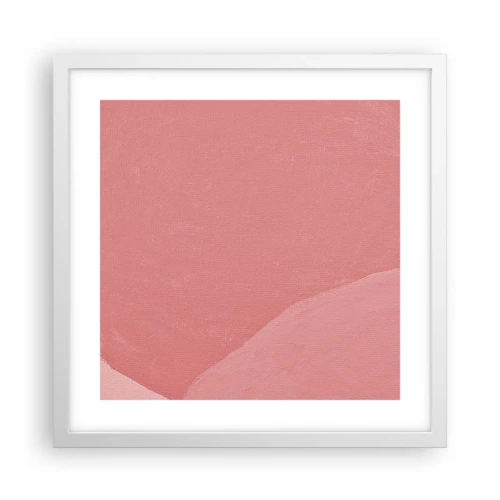 Poster in cornice bianca - Composizione organica in rosa - 40x40 cm