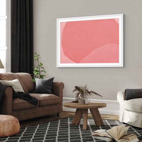 Poster in cornice bianca - Composizione organica in rosa - 50x40 cm