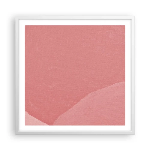Poster in cornice bianca - Composizione organica in rosa - 60x60 cm