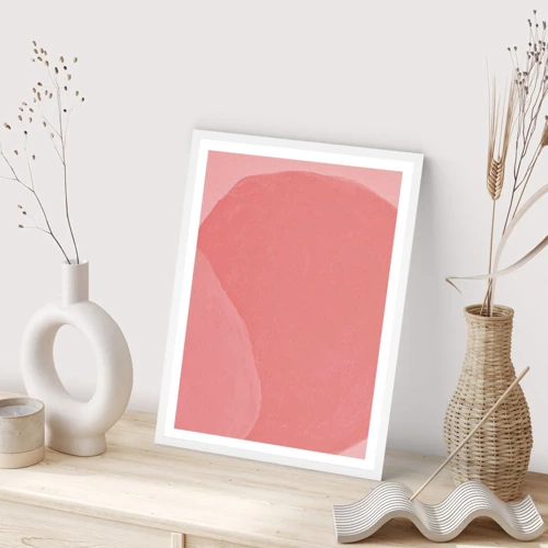 Poster in cornice bianca - Composizione organica in rosa - 61x91 cm