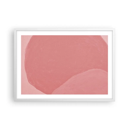 Poster in cornice bianca - Composizione organica in rosa - 70x50 cm