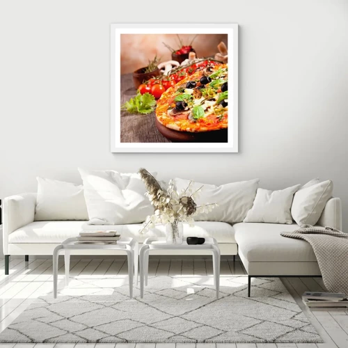 Poster in cornice bianca - Con ingredienti tellurici - 30x30 cm