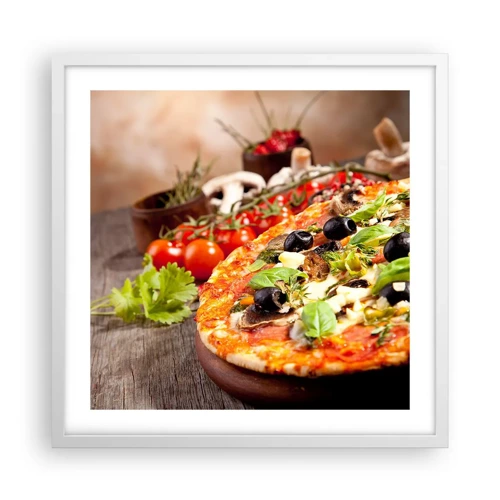 Poster in cornice bianca - Con ingredienti tellurici - 50x50 cm