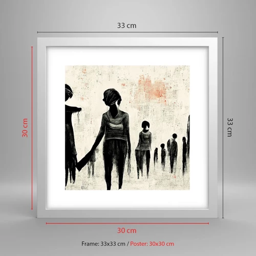 Poster in cornice bianca - Contro la solitudine - 30x30 cm
