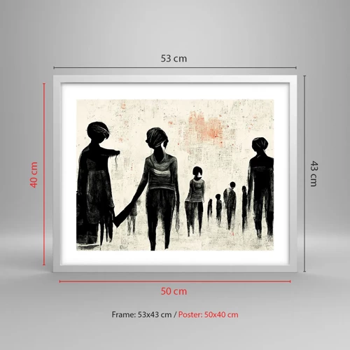 Poster in cornice bianca - Contro la solitudine - 50x40 cm