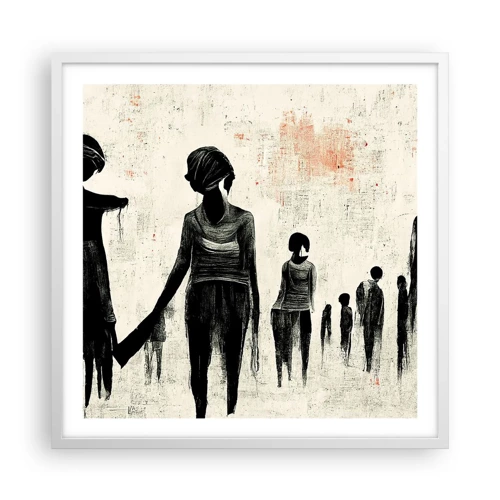 Poster in cornice bianca - Contro la solitudine - 60x60 cm