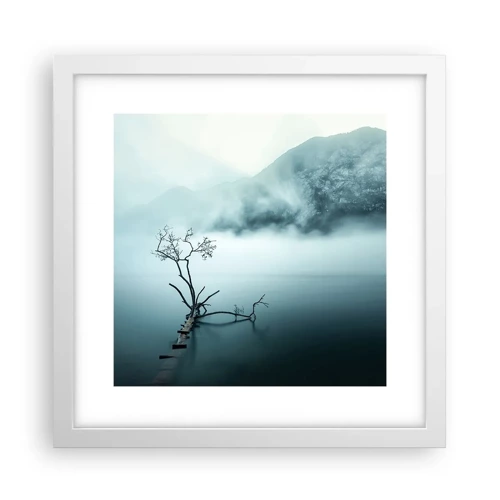 Poster in cornice bianca - Dall'acqua e dalla nebbia - 30x30 cm