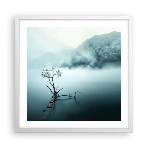 Poster in cornice bianca - Dall'acqua e dalla nebbia - 50x50 cm