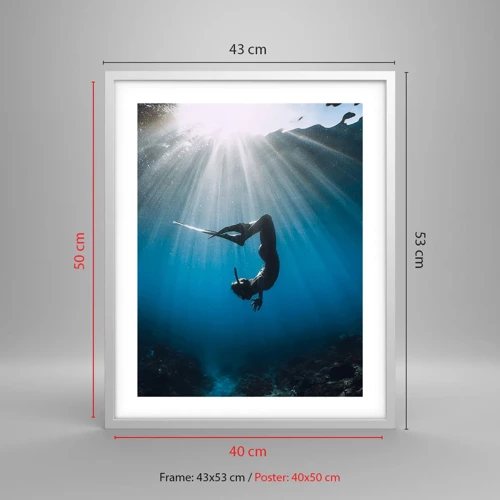 Poster in cornice bianca - Danza subacquea - 40x50 cm