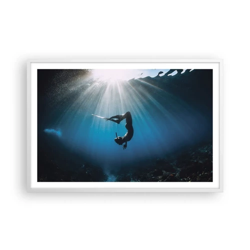 Poster in cornice bianca - Danza subacquea - 91x61 cm