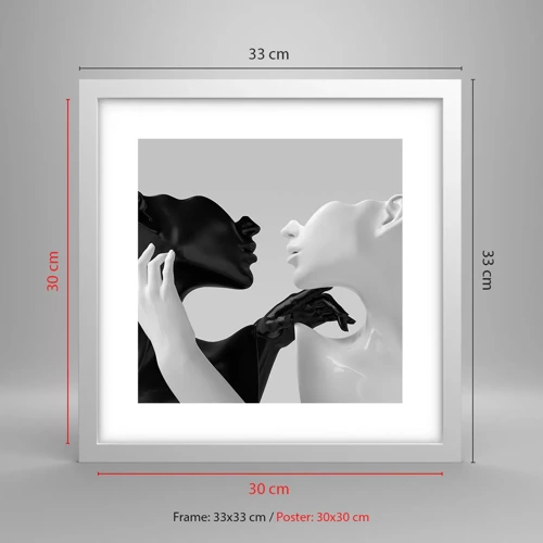 Poster in cornice bianca - Desiderio - attrazione - 30x30 cm