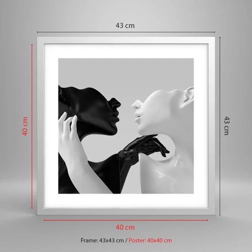 Poster in cornice bianca - Desiderio - attrazione - 40x40 cm