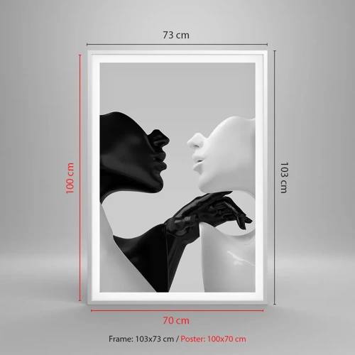 Poster in cornice bianca - Desiderio - attrazione - 70x100 cm