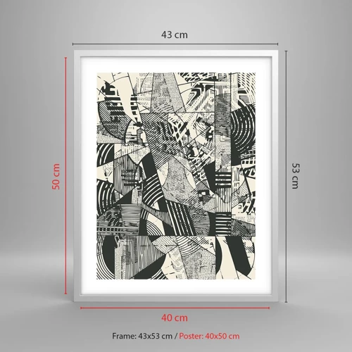Poster in cornice bianca - Dinamica della contemporaneità - 40x50 cm