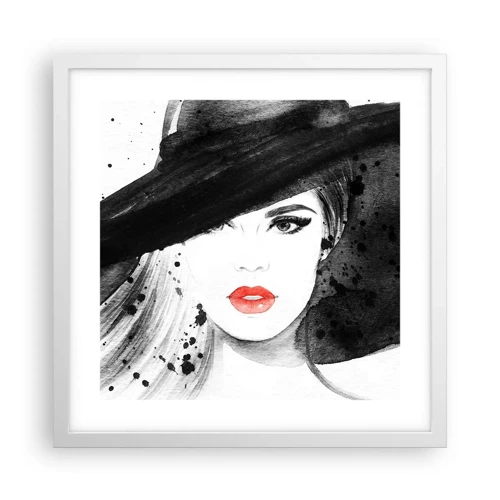 Poster in cornice bianca - Donna in nero - 40x40 cm