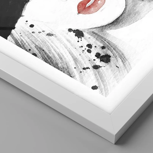 Poster in cornice bianca - Donna in nero - 60x60 cm