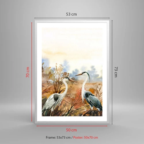 Poster in cornice bianca - Dove in autunno? - 50x70 cm