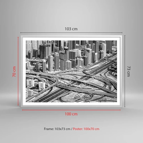 Poster in cornice bianca - Dubai - città impossibile - 100x70 cm