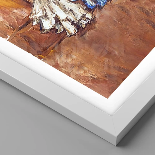 Poster in cornice bianca - Duetto armonioso - 100x70 cm