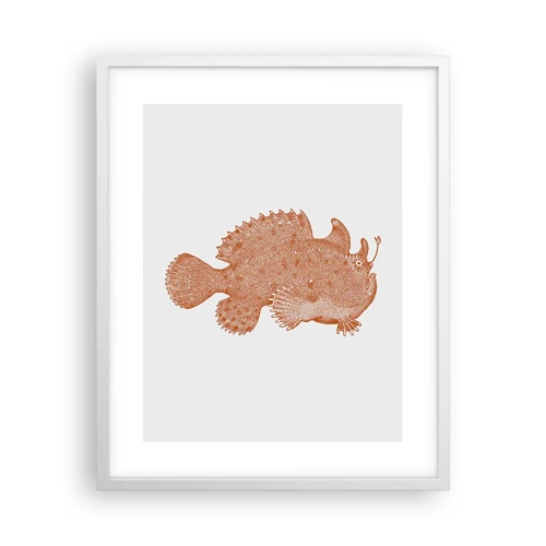 Poster in cornice bianca - È davvero un pesce - 40x50 cm