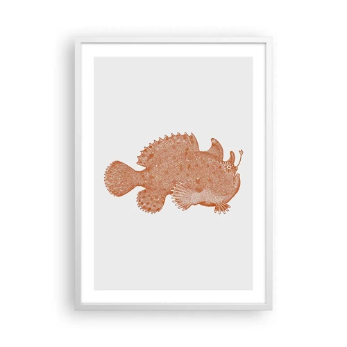 Poster in cornice bianca - È davvero un pesce - 50x70 cm